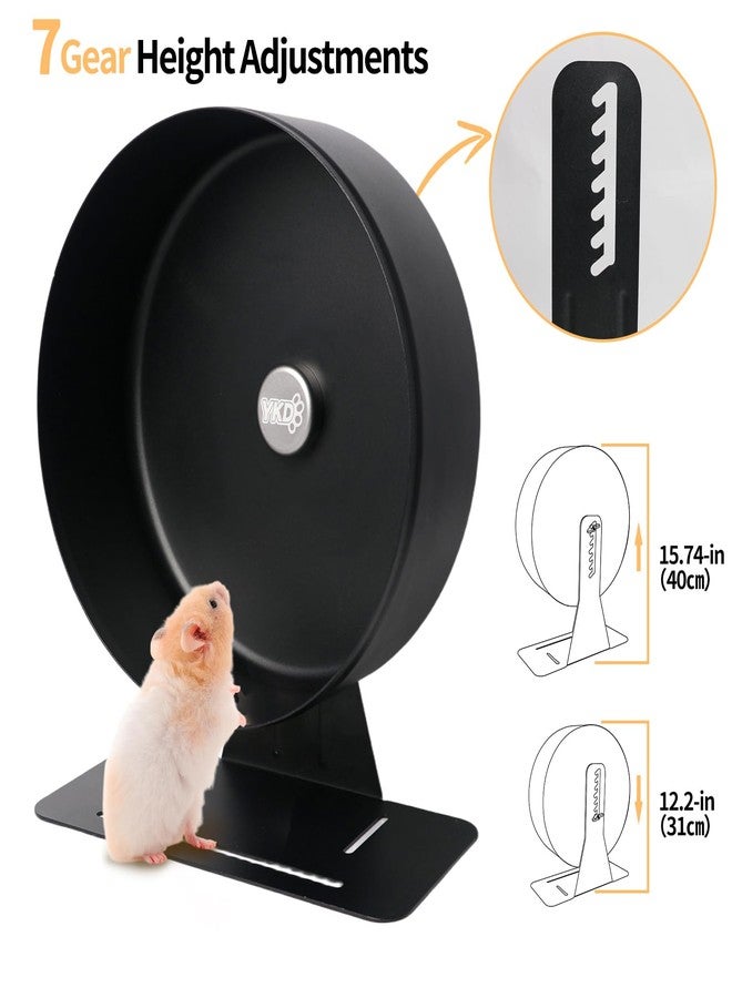 YKD 11.8" Silent Hamster Exercise Wheel, Aluminum Alloy Noiseless Running Wheel for Syrian Hamsters, Fancy Rat, Hedgehogs and Small Pets (Base-Black) - Image 5